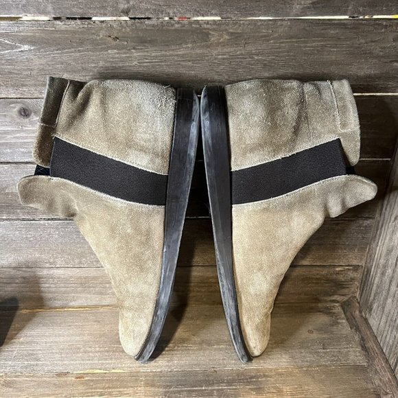 Mens VINCE Tan Brown Suede Leather Ankle Chelsea Dress Boots Size 9.5 M GUC - Picture 4 of 6